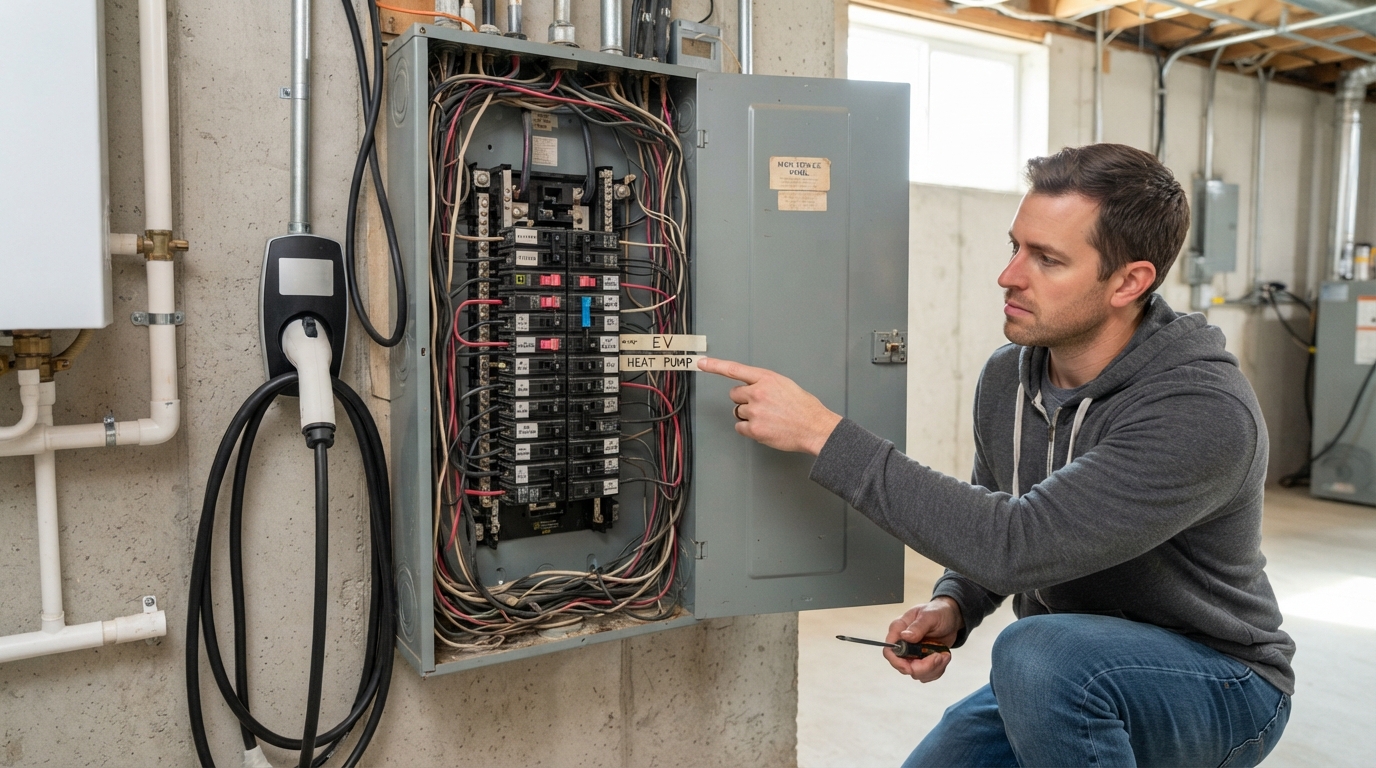 Electrical Panel Capacity: Thinking About an EV and a Heat Pump? Your Electrical Panel Might Not Have Room for Both
