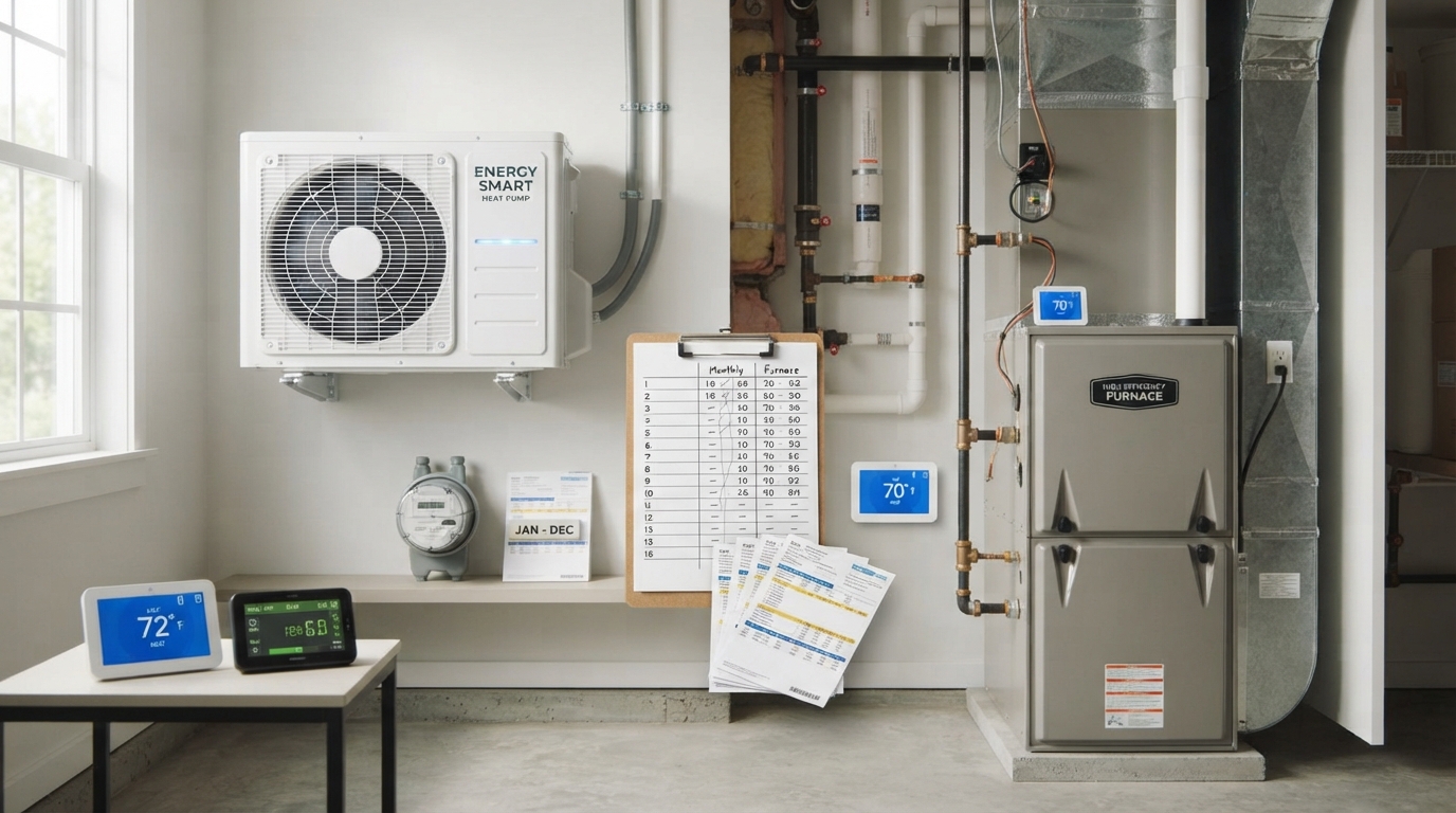 Heat Pumps vs. Furnaces: A Year of Real Utility Bill Insights